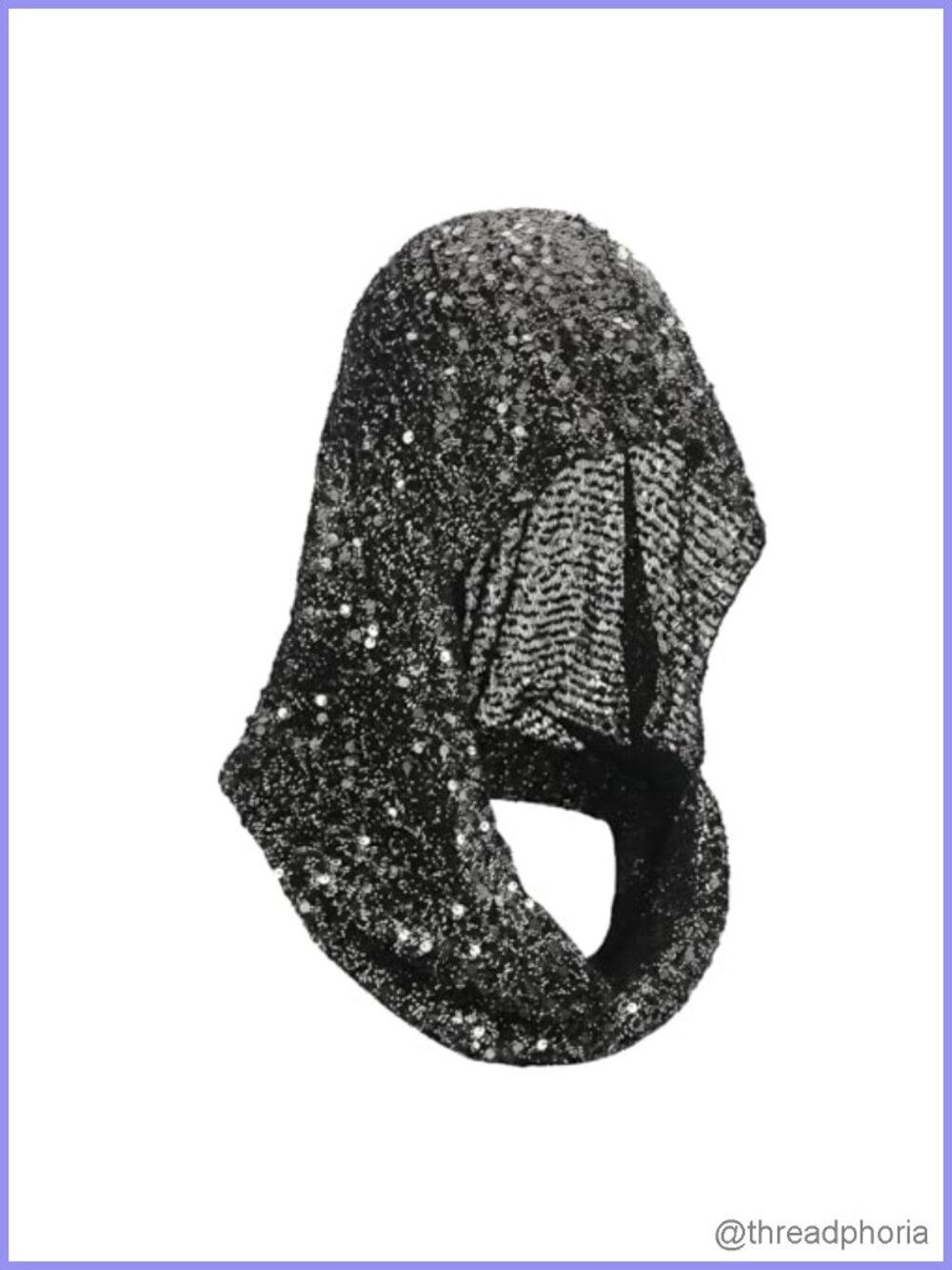 Sequin Rave Hood Scarf for Women, Sparkly Festival Head Wrap, Lightweight